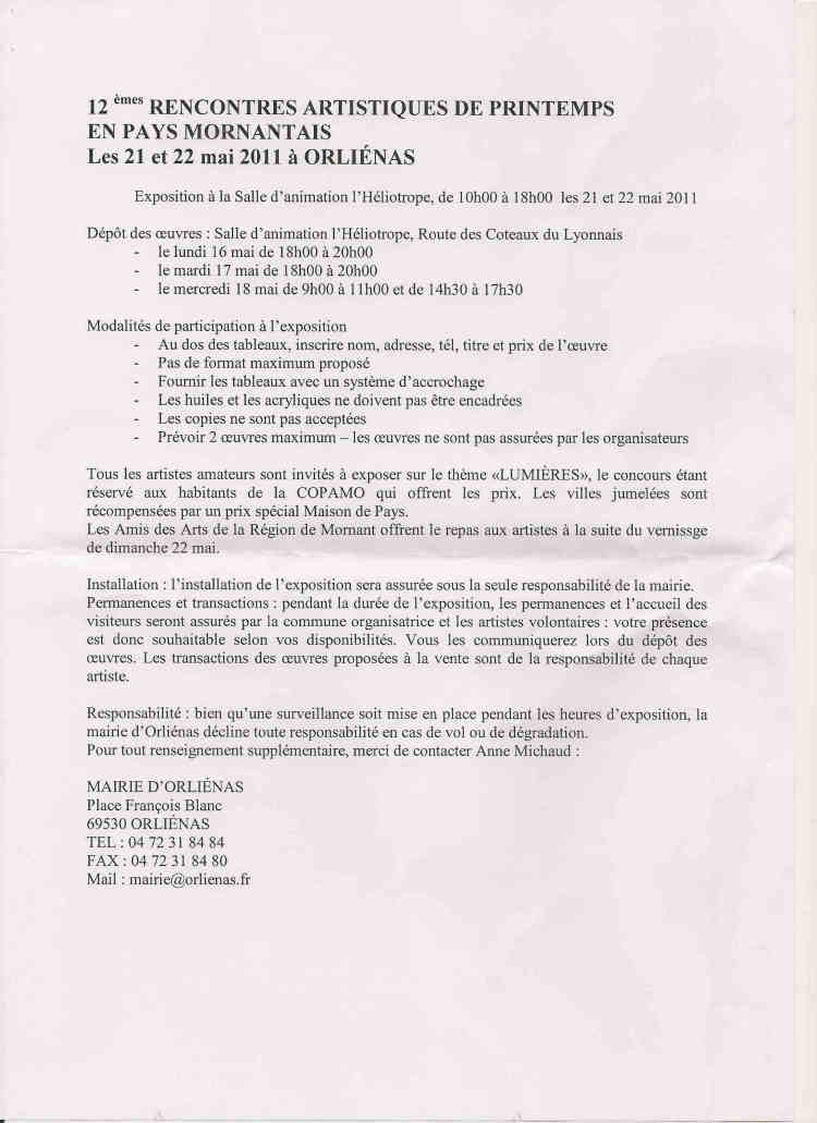inscription rencontres de printemps 2011